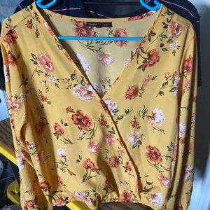 Yellow floral shirt